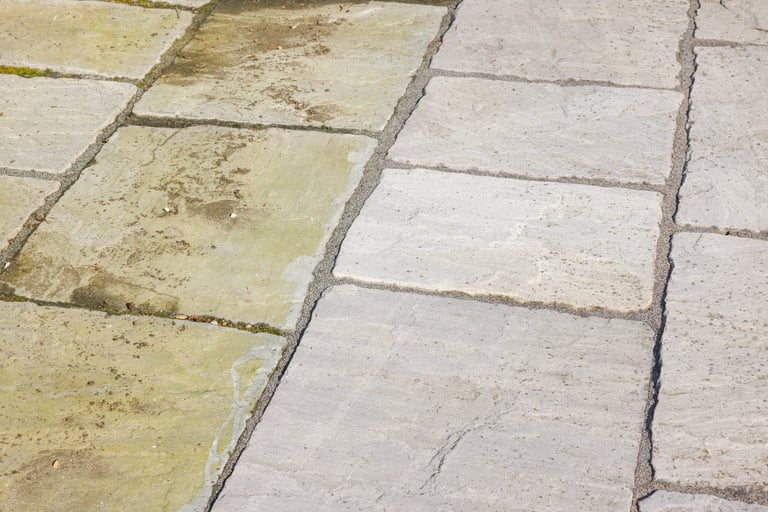 After: Clean sandstone paving